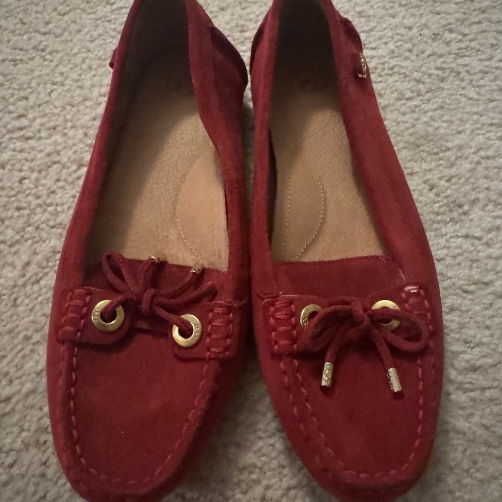 Women's Red Suede Loafers